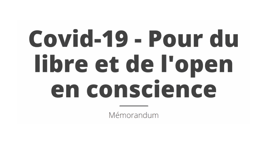 Mémorandum Covid-19 – Pour du libre et de l’open en conscience