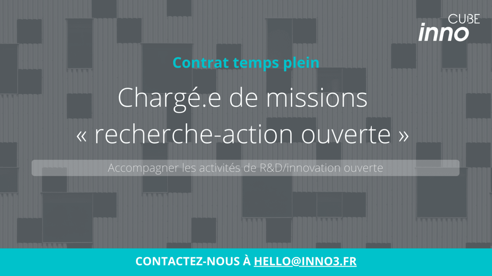 Chargé.e de missions « recherche-action ouverte » pour les activités de R&D d’inno³