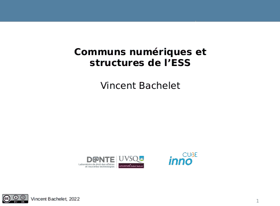 Communs numériques et structures de l’ESS : présentation des travaux de thèse de Vincent Bachelet